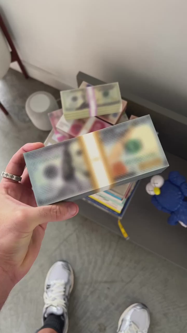 Frosted Acrylic Money Stack Decor – Modern Art Banknote Sculpture
